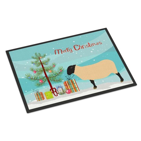 Carolines Treasures Suffolk Sheep Christmas Indoor or Outdoor Mat, 18 x 27 in. BB9339MAT
